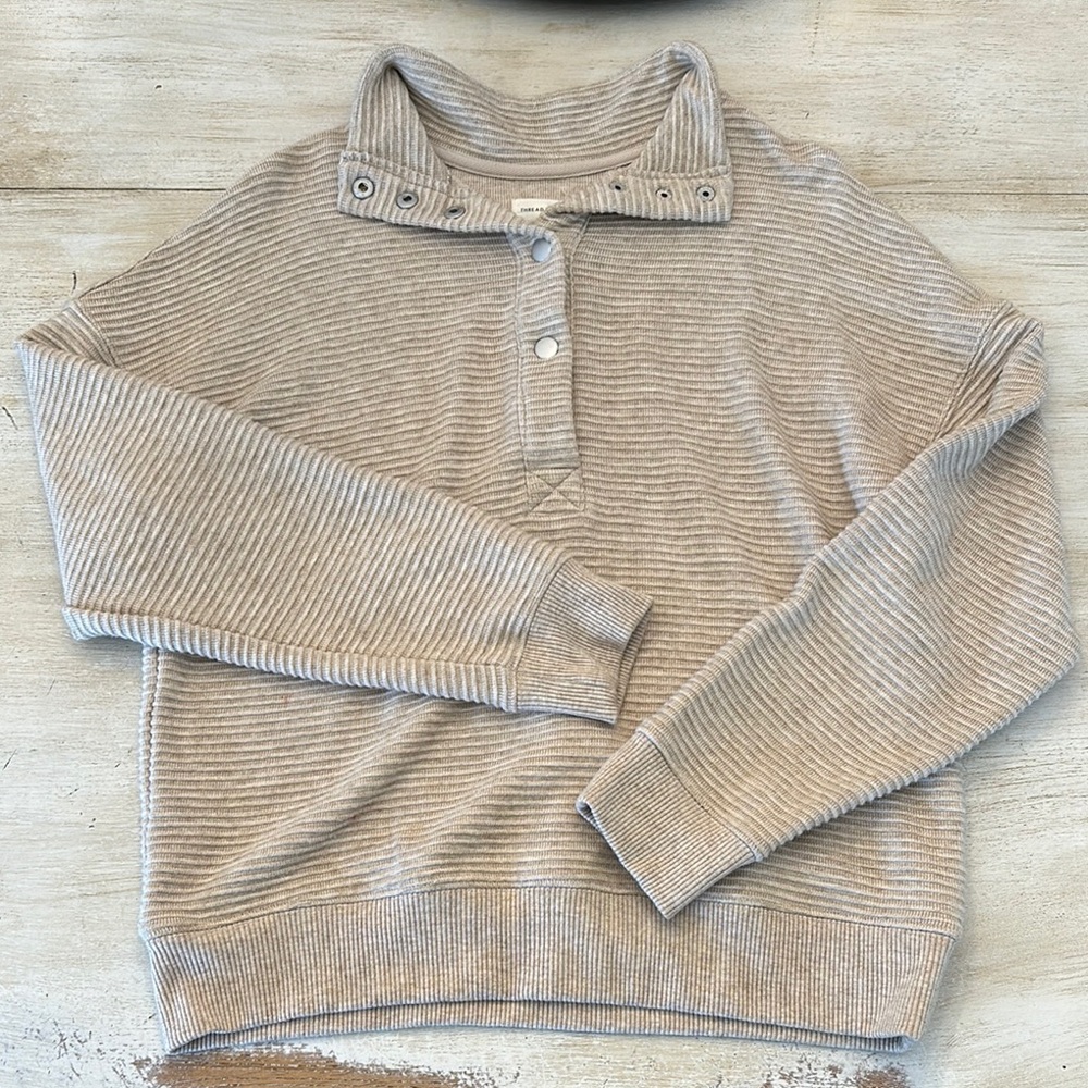 Striped Beige Pullover Sweater